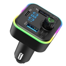 Multifunction Car FM Transmitter with Wireless Audio, PD Type-C Fast Charging, U Disk/TF Card Music Player, and QC3.0 Car Charger