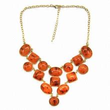 Fashion Statement Necklace, Paved with Imitation Agate
