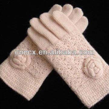13ST1019 noble ladies pure angora knit hand gloves
