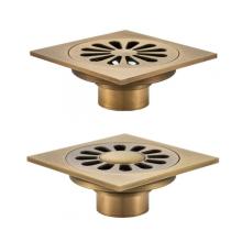 Douche de salle de bain design vert bronze laiton drain de plancher 4 pouces