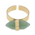 Plated Gold Natural Hexagonal Prism Gemstone Beads engagement rings for women