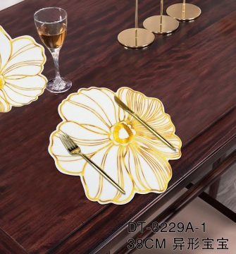Gold PVC Placemats For Dinning Table