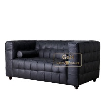 Top Grain Leather Three Seat Sofa for Living Room and Hotel Room