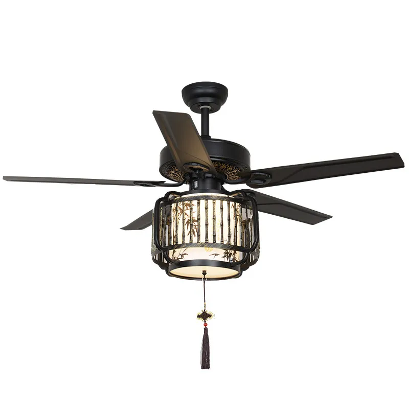 Vintage Chinese Ceiling Fan Lamp for Living and Dining Rooms