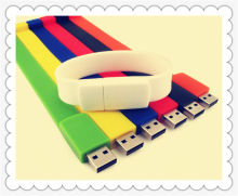 Silicone Usb Flash Drive Bracelet , Diy Print Usb Bracelet