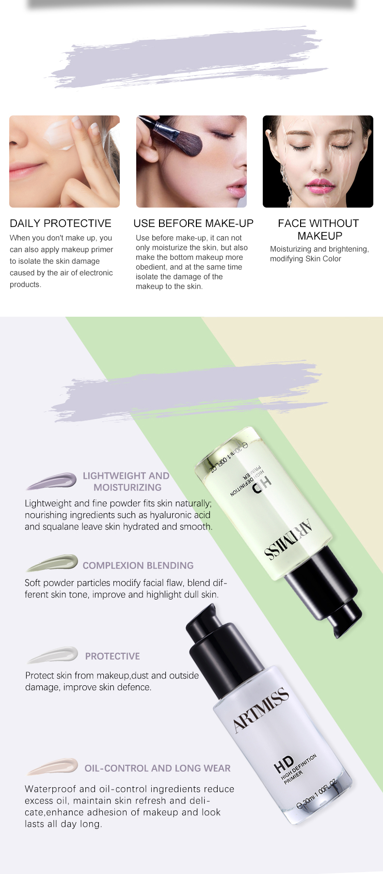 Brightening Waterproof Face Primer Makeup