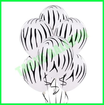 12 inches zebra-stripe printed latex balloons