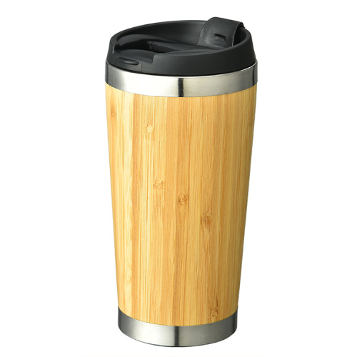 450ml Bamboo Stainless Steel Coffee Mug With Lid