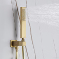 Moderm Luxury Gold Concealed Shower Faucet Set Rainwater