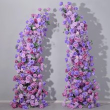 Wholesale Purple Violet Horn Flower Prop Round-shaped Fake Engagement Wedding Arch