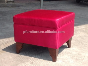 Home furniture leather square stool with storage