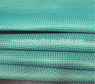 Cow grain leather cross pattern