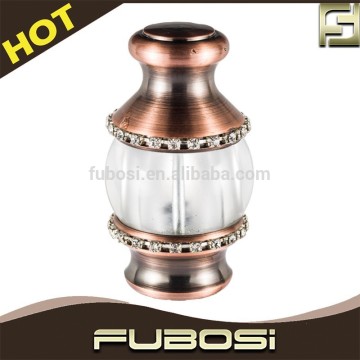 Home decorative glass curtain rod finials polished brass curtain rods