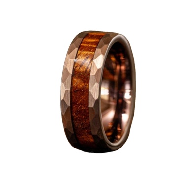 Wholesale Personalized Tungsten Wood Rings with Koa Inlay