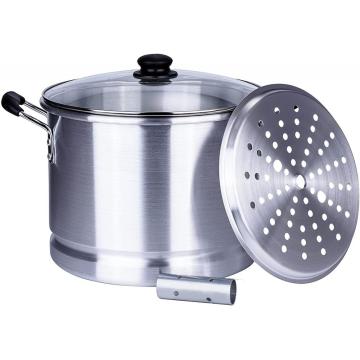 Pote de vapor de tamale de aluminio de plata de 32quart