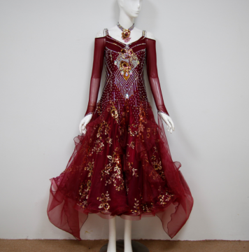 Red dance competition costumes