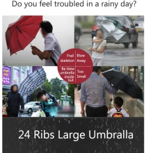 24K Ribs Auto Open Golf Umbrella Windproof