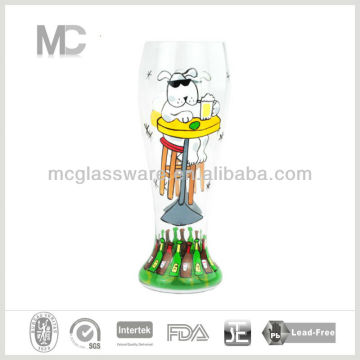 12oz hand-painted glass beer cup