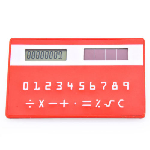 8 Digits Mini Credit Card with Solar Panel