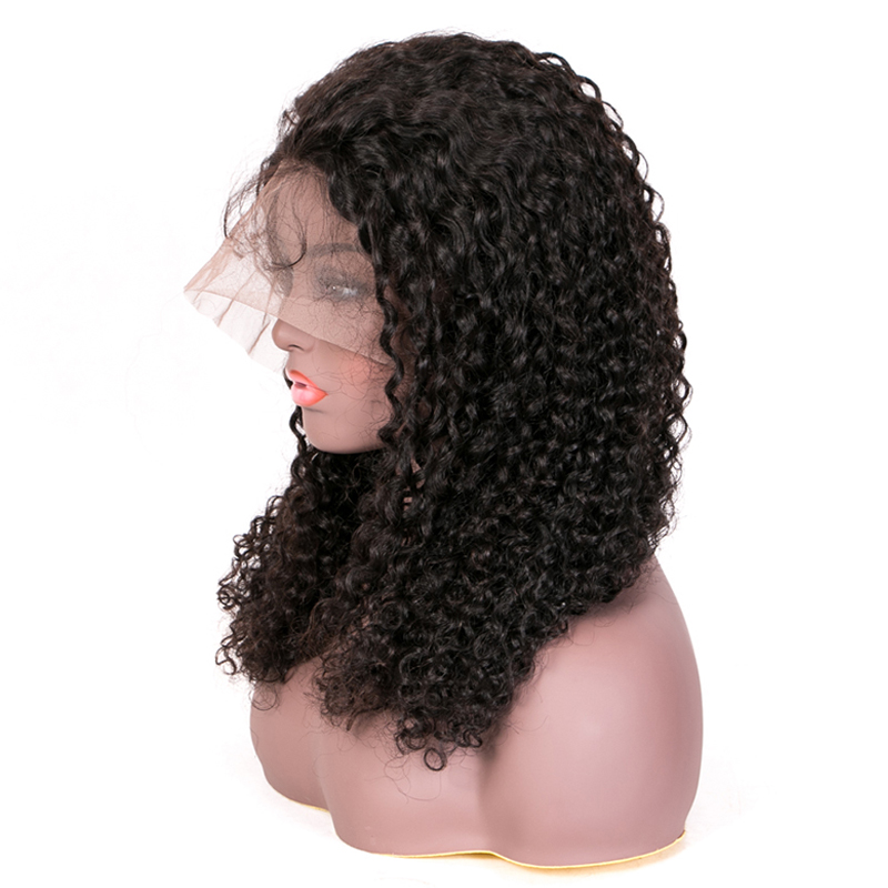 Factory Wholesale Price kinky curly human hair 360 lace wigs, pre plucked 360 lace frontal wig human hair