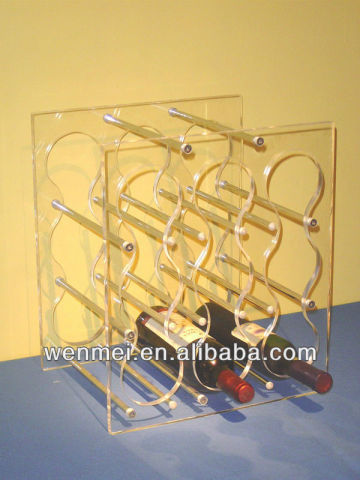 (S-AD-014) Acrylic wine bottle Display Rack