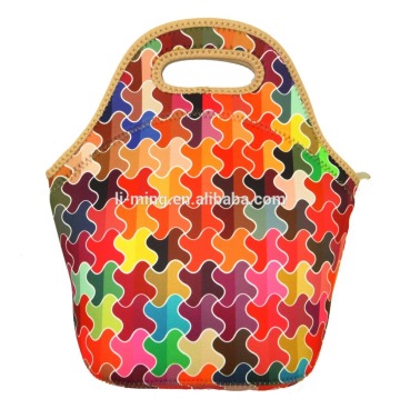 fashionable custom neoprene lunch bag with shoulder strap