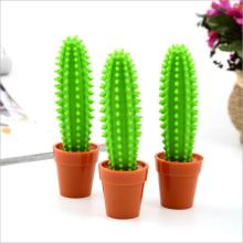 Cute Desk Rubber Cactus Ballpoint Pen with Pot - Promotional Gift