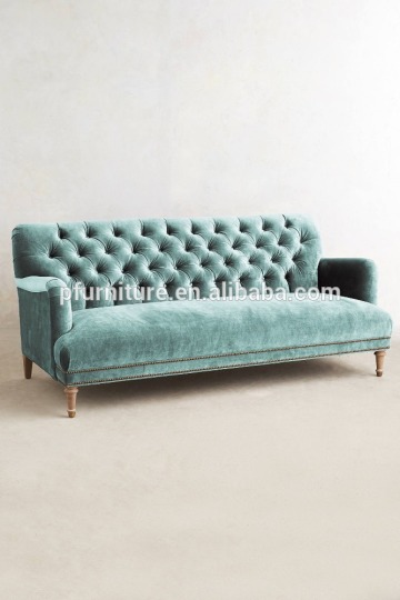 morden design velvet sofa wooden sofa tufted sofa