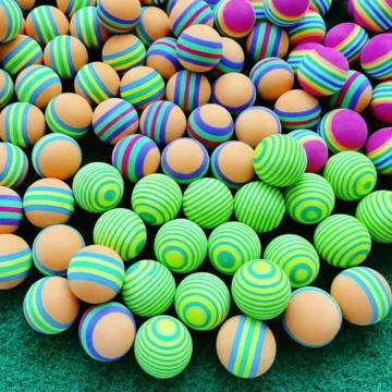 10pc Rainbow EVA Foam Golf Balls - Soft Rubber Training Balls for Indoor Practice