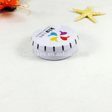 Customized small round click clack sugar tin can mint tin box