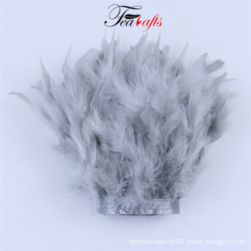 Feather Fabric Material: Discover Lake Blue Chandelle Feather Trim, 10-15cm Feather Fringe for Jewelry, Crafts, and Costumes