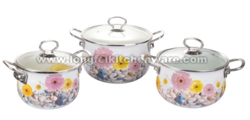 3PCS Enamel Soup Pot