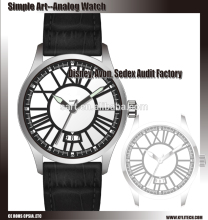 High grade genuine leather wrist watch business men bracelet stainless steel