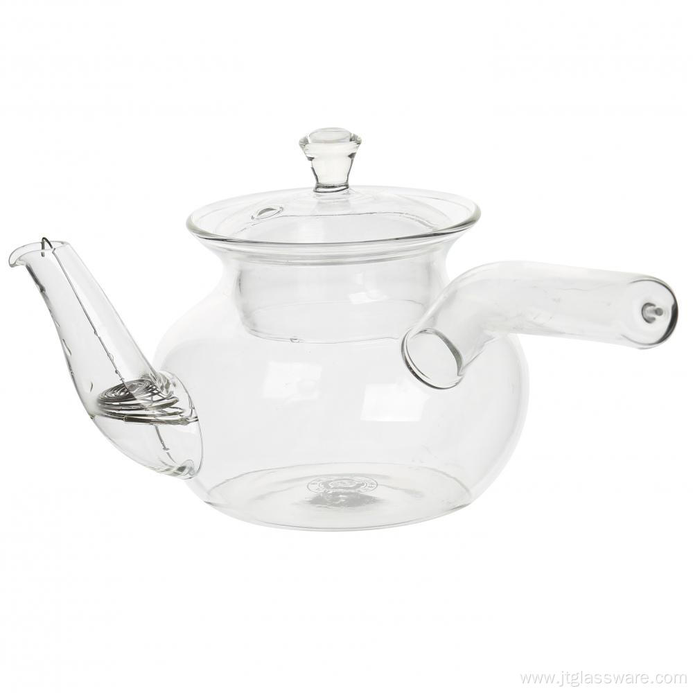 handmade fire resistant small glass teapot