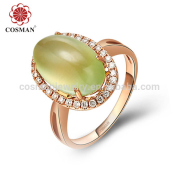 Wholesale customized Sterling silver Oval Prehnite ring