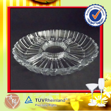 Beautiful 250mm x 35mm round large soda-lime glass platter