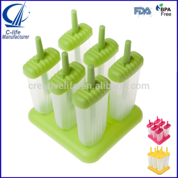 6pcs Set Green Groovy Popsicle Molds Popsicle Stick Pop Molds