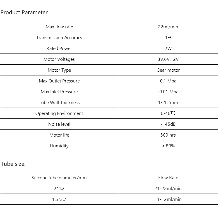 YWfluid 3v/6v/12v micro peristaltic pump with dc motor used for liquid transfer suction or filling