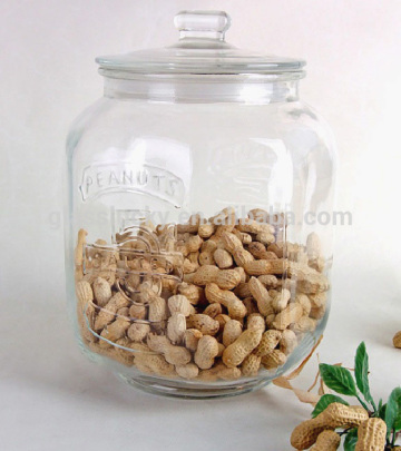 wholesale clear glass cookie jar with lid