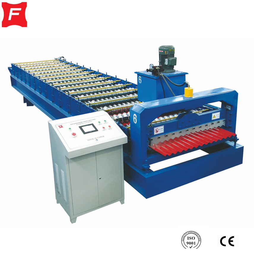 Corrugated sheet metal roof tile making machine