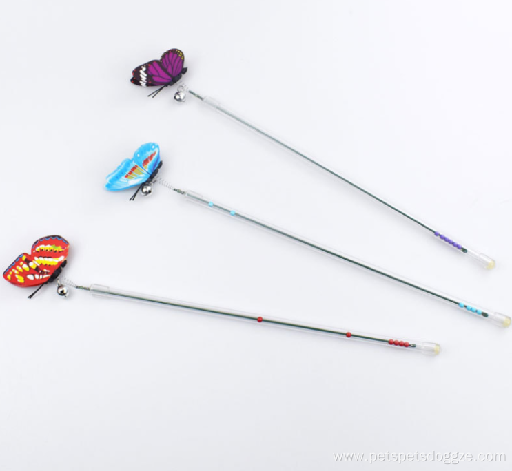 New design interactive colorful telescopic rod cat teaser