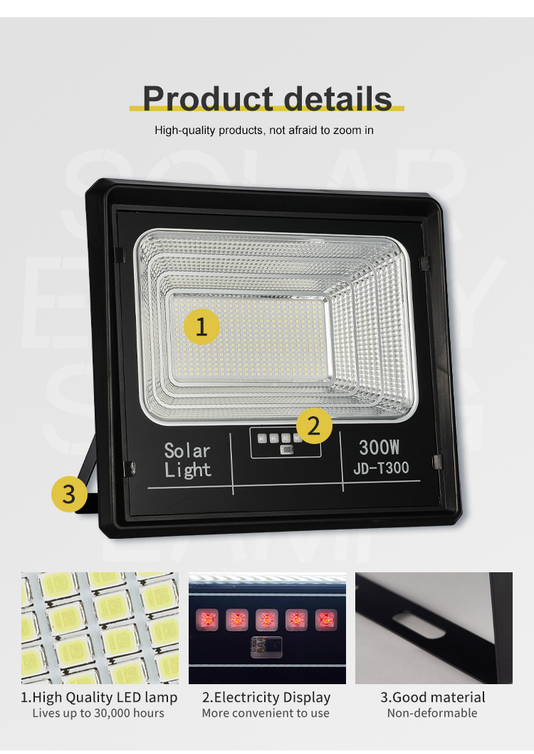 50w 6v IP65 Light induction Intelligent remote control outdoor solar led flood light