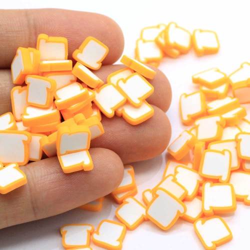 Pretty Yellow Smile Funny Faces 10mm Bread Square Polymer Clay Soft Nail Art Stickers 500 g / bag Ragazze Women Nail Decors