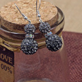 Double perles Boucles d’oreilles de Shamballa boucles d’oreilles strass cristal