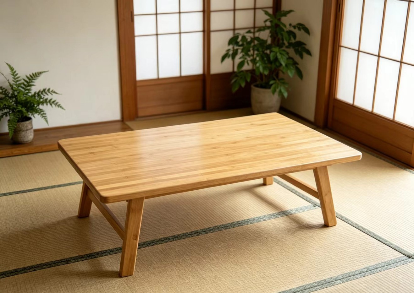 бамбуковый столик с подносом bamboo tray table