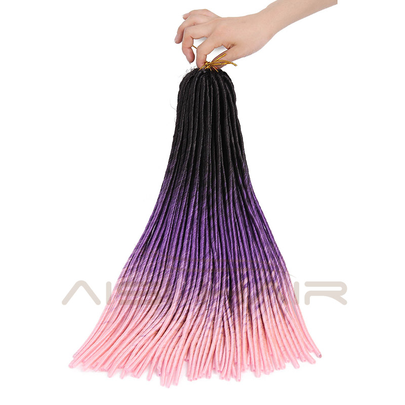 Synthetic Ombre Three Tone Color Dreadlocks Braid Hair Long Hair Extensions Braiding Heat Resistant Fiber