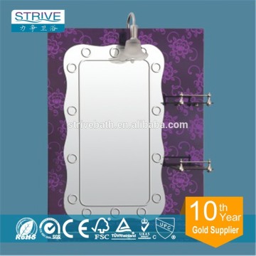 hotel high quality unique bath mirror with shelf