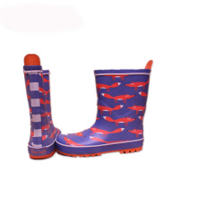 custom design boy's rubber rain boots with printing