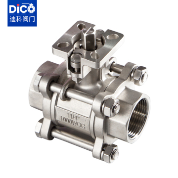 ISO-Direct Mounting Pad 1000wog 3PC Ball Valve