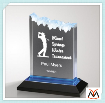 golf acrylic trophy,crystal trophy block